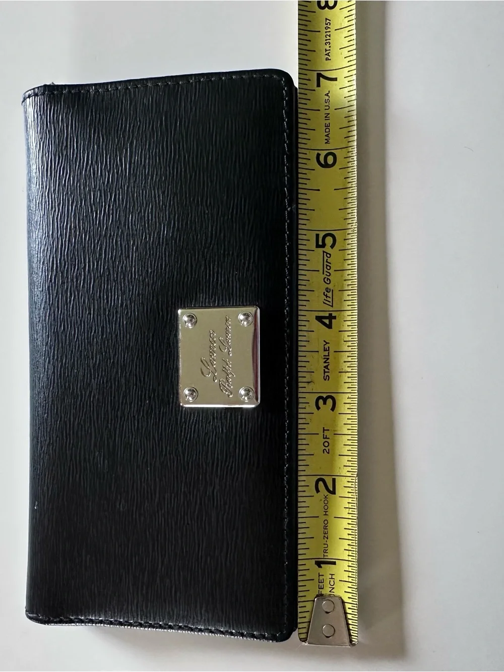 Lauren Ralph Lauren Black Leather Wallet with Silver Plaque